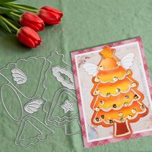 创意圣诞树模具，DIY剪贴簿相册和压花模板，贺卡制作工具，卡片纸切割工艺品，礼品卡制作模板模切。 - 銀色 - 查看 4