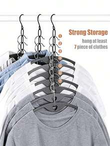 7-Slot Metal Chain Hanger, Space-Saving Foldable Organizer, Multi-Hook High-Efficiency Storage, Durable Wardrobe Accessory, Clothing Organization And Storage - Multicolor - View 6