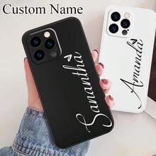 1 pieza Funda de teléfono líquida de TPU, compatible con Apple/Galaxy/Honor//, personalizable con elementos como gatos, perros, flores, mariposas, adecuada para el Día de la Madre, el Día del Padre, San Valentín, cumpleaños, parejas, padres e hijos, funda de teléfono personalizada única - Blanco - Ver 3