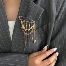 Accessory Personality Multifunctional Large Heart Pendant Pin Fashionable Banquet Clothing Decoration Brooch OJ5C - 金色-00311 - 查看 8