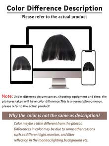 女士轻盈刘海假发 - 自然逼真，无鬓角，隐形轻盈刘海合成假发片 - 彩色 - 查看 7