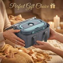 Electric Lunch Box Food Heater 40W Heated Lunch Box For Adults 12V Portable Food Warmer LunchBox For Car Truck Work Driver Valentine's Gift For Men Women - Green (with Insulated Bag) - View 2