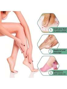 一双硅胶保湿足袜，有效呵护双脚，预防脚后跟干裂，去除死皮。这款弹性足袜全天锁住水分，避免干燥。无异味，易于穿脱，采用柔软舒适的材质制成。 - 彩色 - 查看 4