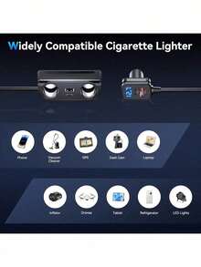 120W 双口车载点烟器分线器，支持 PD3.0/QC3.0 快充，不含电池 - TR-37P - 查看 6