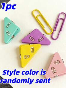 1pc Durable PP Material Corner Clip File Folder, Anti-Curl Page Clip, Multi-Color Options, Space-Saving Tri-Fold Clip Suitable For Books, Notebooks, Documents, Great For Office, Library And School Use, Office Supplies | Modern File Folder, Suitable As Holiday Gift For Wife And Mother [Random Style And Color Sent] - Book Corner Clip - View 13