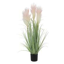 YUNRUX Artificial Plants, Decorative Grass In A Pot, Artificial Tall Grass Plant With Reed Flowers - 淺粉色 - 查看 8