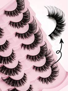 7 Pairs Luxury Fluffy False Eyelashes - Thick & Long, 3D Lashes, Reusable, Soft & Lightweight, Mink-Like Lash Strips For Alluring Eye Makeup - View 6