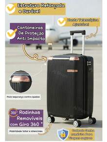 10kg Standard ANAC Travel Suitcase With 360° Removable, Expandable, Rigid, Lightweight, Durable, Premium ABS, Small Executive Carry-On Luggage, Sturdy, Reinforced, Silent Wheels, YGM Suitcases, Colors: Black, Blue, Pink, Gold, Silver, Beige - Bạc - Xem 9