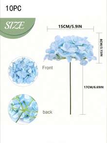 5/10pcs 11-Inch Lifelike Hydrangea Flowers, Realistic Texture, Large Blooms, Blue Artificial Hydrangea Flowers With Stems, Full Flower Heads, Suitable For Home Decor, Party Decoration, Wedding Bouquets, Tabletop Centerpieces, Birthday Gifts, Indoor/Outdoor Decoration, Vase Filler, Gifts, Weddings, Wedding Supplies, Wedding Decorations, Artificial Decor - Light Blue - View 12