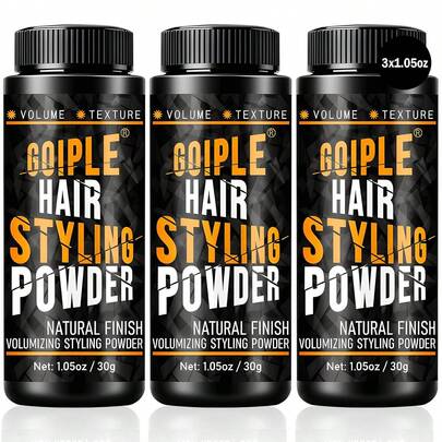 GOIPLE 3pcs Hair Volumizing Styling Powder, Root Lifting Thickening Texture Boost, Oil Control Anti-Greasy Refreshing, Matte Finish Strong Hold Tames Frizz Flyaways, No Residue Easy Apply & Clean, For Daily Salon Touch Up, Men Women All Hair Types