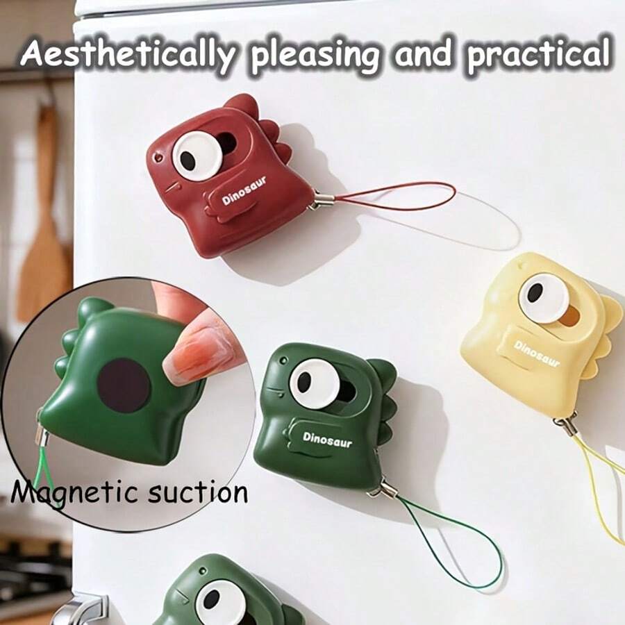 1 pieza Abridor de caja magnético de cerámica con diseño de dinosaurio lindo y práctico, cortador de caja, abridor de caja de cartón, cuchillo utilitario portátil