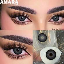 Kính áp tròng dùng một lần AMARA màu xám xanh, đường kính 14,5mm, thích hợp cho trang phục Halloween. - SAHARA-ĐEN - Xem 7