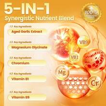 VivoNu Aged Garlic Extract Capsules, 10500mg Odorless Garlic Supplements With Magnesium, Chromium, B1 & B9, Supports Immune Health & Heart Function| 2 Years Matured | 300 Softgels - 1袋 - 查看 5