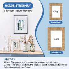 Bộ 1/3/6/9 móc treo tranh không cần đinh bằng thép không gỉ, đa chức năng, dùng để treo tranh, khung ảnh, không cần khoan. - Nhiều màu - Xem 3