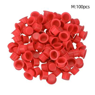 100pcs/Pack Disposable Plastic Tattoo Ink Cup Lids, Microblading Accessories & Supplies For Tattoo Artists, Size M