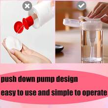 1pc Plastic Pump Dispenser Bottle, Liquid Press-Type Refillable Bottle, Suitable For Nail Polish Remover, Makeup Remover Etc., With Flip Cap, Convenient For Travel, Capacity 120mL-200mL, Christmas Holiday Gift - White - View 12