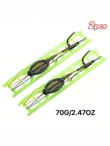 GOTURE 2pcs/Set European Style Fishing Line Bait Feeder Device, Aesthetically Appearance, Flexible Adjustment, Anti- Fishing Hook Rig - Green - View 10