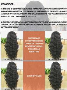 长款金棕色渐变假发，长卷曲波浪合成蕾丝前假发，中分，13X4，蓬松深波浪灰金色假发，女士款 - 彩色 - 查看 12