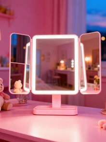 1 gương trang điểm LED gấp 3 lần với độ phóng đại 3X/2X/1X, gương trang điểm cầm tay độ nét cao, đèn có thể điều chỉnh độ sáng, thiết kế gấp gọn, pin sạc 800mAh, sạc USB, thích hợp cho du lịch, gương trang điểm cảm ứng điều chỉnh độ sáng, món quà tốt nhất cho phụ nữ, quà tặng ngày Valentine và Giáng sinh. - Nhiều màu - Xem 14