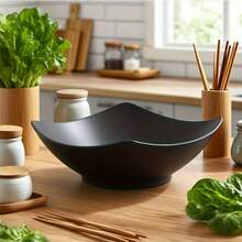 1个大号方形高边塑料碗 - 可叠放防滑厨房套装，独特的方形设计，边角坚固，非常适合在家、餐厅或户外活动中盛放沙拉、小吃、汤或主菜，可用于微波炉和洗碗机，实用现代的厨房必备品 - 彩色 - 查看 10