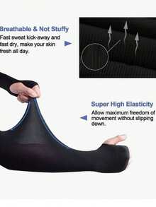 4 Pairs/1 Pair Beister UV Protection Cooling Arm Sleeves, Unisex Summer Outdoor Sun Protection Arm Sleeves With Thumb Hole, Men Sun Protection Sleeve, UV Protection - A - View 7