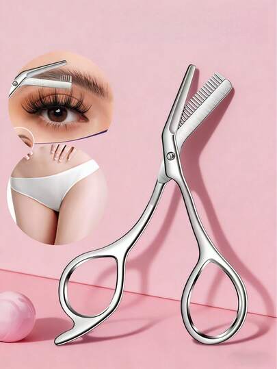 1个不锈钢修剪器，适用于男女私密部位毛发修剪