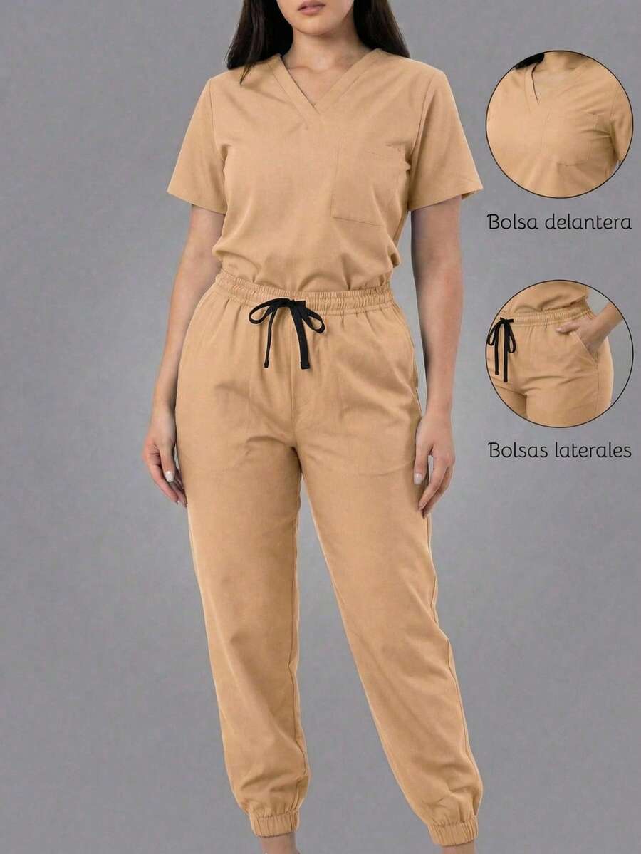 Scrub Sets - Camel - View 1
