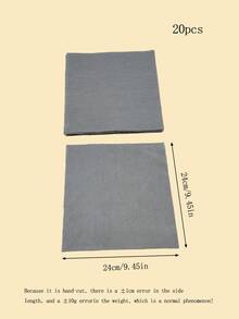 20pcs Linen Cross Stitch Fabric, Red/Gray/Black Optional, 25*25cm, Suitable For DIY Embroidery Patterns, Placemats, Coasters - Imitation Linen 25*25cm - View 10