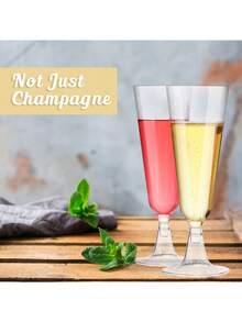 5/10/20/25/30/50/100个装高品质可重复使用香槟杯套装，适用于各种场合，如派对、婚礼、生日、情人节、母亲节等。（香槟杯、派对杯、生日杯） - 查看 4