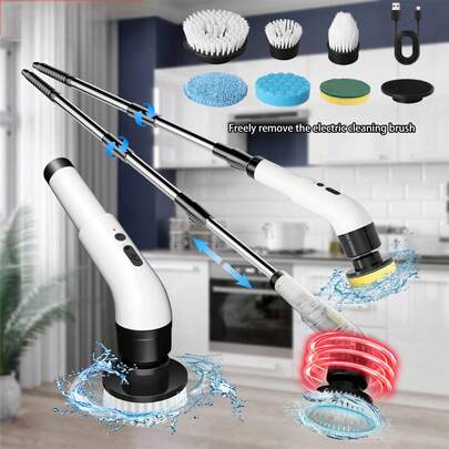 Manovix Bộ 1 máy chà sàn điện không dây 11 trong 1: Bàn chải điện 3 tốc độ điều chỉnh, pin 2000mAh và sạc USB-C, tay cầm kéo dài có thể điều chỉnh và 6/9/11 đầu bàn chải thay thế, máy chà sàn điện 360° tiết kiệm sức lao động giúp làm sạch sâu phòng tắm, vòi sen, gạch lát, bồn tắm, bồn rửa, tường và sàn nhà. Dụng cụ vệ sinh gia đình bền bỉ, dễ sử dụng với bộ đầu bàn chải đầy đủ và cáp sạc USB-C, máy làm sạch nhà hiệu quả cao cho việc làm sạch sâu hàng ngày và các khu vực khó tiếp cận.