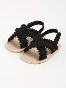 Toddler Girls' Breathable Hollow-Out Soft Bottom Sandals, Summer - Black - View 10
