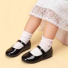 Toddler Little Girls Ballet Flats - Mary Jane Dress Shoes With Round Toe, Comfortable Wedding & Flower Girl Shoes - màu đen - Xem 1