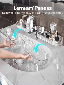 免钻孔浴室置物架，吸盘式水龙头收纳架，防水，可拆卸，自排水，适用于浴室、厨房、水槽下方，租房者和收纳达人的必备品 - 彩色 - 查看 11