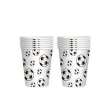 White Soccer Themed Disposable Tableware Set, Includes Paper Plates, Napkins, Cups, Suitable For Birthday Parties And Other Gatherings - Multicolor - View 7
