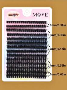 280pcs 80D Mixed Cluster False Eyelashes, 0.07mm Thick, 3D Curled, 8mm-16mm Mixed Length, Natural Style, Russian Flat Dense Fluffy Handmade Mink Hair Eyelash Clusters, Suitable For Halloween, Festival, Christmas Makeup, Beginner Essential - D - View 6