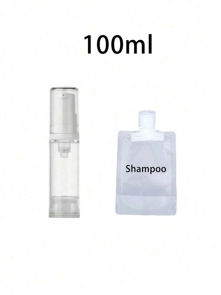 一套旅行洗浴用品分装包，包含洗发水、护发素、沐浴露（文字说明），防漏可重复灌装的挤压袋（用于乳液），分格/分装瓶旅行套装，洗发水 - 30/50/100毫升旅行装化妆品容器，户外旅行/度假套装，便携式，度假礼物，旅行、宿舍、假期、学校、斋月、开斋节、情人节、母亲节、感恩节礼物 - 分裝瓶 - 查看 13