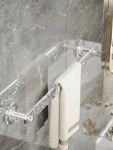 1个高品质多功能毛巾拖鞋架，采用透明亚克力材质，带排水孔，节省空间，用途广泛，适用于厨房、浴室和卫生间的收纳整理。 - 白色 - 查看 3