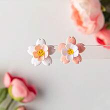 1pc/2pcs Sakura Soft Clay Earring Mold, Flower Petal Jewelry Pendant Clay Cutter DIY Craft Tool Set For Beginners - White - View 9