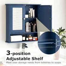 Medicine Cabinet Wit Mirror  Mounted Wooden Anging Organizer Wit Doors And Ses   Mirror Cabinet Mirror Doors Blue - 藍色 - 查看 6