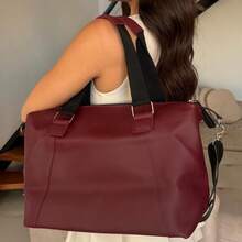 KS Karla Samenho cosmetics and accessories KS Berlin Women's Shoulder Tote Bag With Large Crossbody Strap - 酒紅色 - 查看 1
