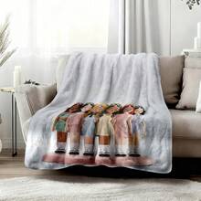1PC KATSEYE Movie Poster Flannel Throw Blanket 50"X60" (Multiple Sizes) - Pink Filter Group Portrait & Directed By HYBE, Tapestry Wall Hanging, Room Decor, Perfect For Sofa, Bed, Office, Movie Poster Gift - nhiều màu 10 - Xem 4