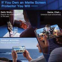 MIAOTIEMO 1片磨砂防眩光钢化玻璃屏幕保护膜，保护隐私，自动对齐，兼容 17、16、15、14 Pro Max Plus、13、12 Mini、11、XS、Xr - Black 1pc - 查看 4
