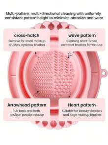 1-Piece Foldable Silicone Makeup Brush Cleaner, Drying Rack And Storage Tray, Brush Holder, Portable Brush Washing Mat With Textured Base, Suitable For Brushes, Powder Puffs And Sponges, Makeup Brush Organization, Travel Gift For Girlfriend, Easter Gift. - Multicolor - View 6