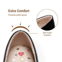 Toddler Little Girls Ballet Flats - Mary Jane Dress Shoes With Round Toe, Comfortable Wedding & Flower Girl Shoes - màu đen - Xem 4