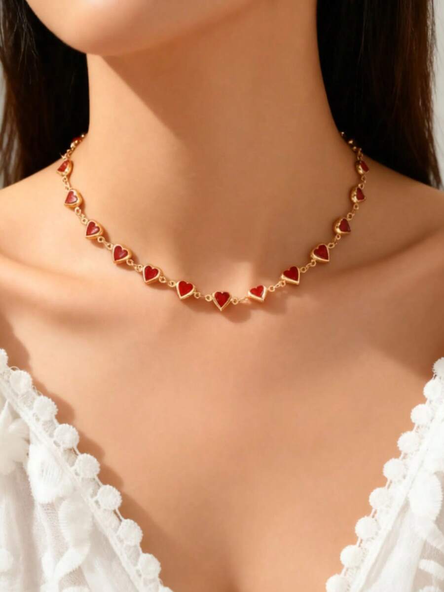 1 Women's Necklace, Formal Occasion Necklace Neck Collar - Red - View 1