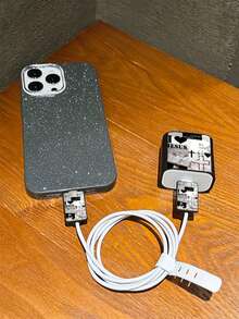 4pcs Charming Charger Protector Case & Cable Organizer Set - 20W/18W Adapter, Adapter Head Cover, Compatible With IPhone 11/12/13/14/15/16/13 Pro Max/16 Pro Max/17 Pro Max/15 Pro Max - Black - View 2