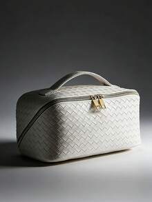 1pc PU Leather Waterproof Dustproof Makeup Bag, Cosmetic Organizer Pouch, Portable Toiletry Bag, Skincare Bag, Large Capacity Double Layer With Compartment, Suitable For Home Organization, Display, Travel, Great Gift For Family And Friends, Holiday/Anniversary Gift - Multicolor - View 9