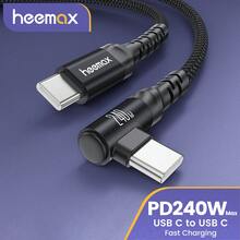 防缠绕尼龙编织240W快充线，240W Type-C转Type-C快充线，90°弯头，适用于 15/16/17 Pro/Pro Max Plus/Pro/Air5，3.3英尺/6.6英尺/10英尺可选，妇女节/生日礼物 - 多色1 - 查看 3