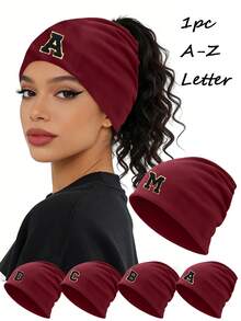 1pc Unisex Thin Loose Knit Hat, Women's Ponytail Design Hat, Sports Hat, Beach Park Knit Hat, Hip Hop Hat, Suitable For Spring, Autumn, Summer Daily Wear - Burgundy - View 2