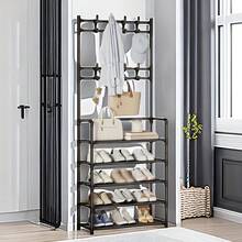 5-Tier Multi-Purpose Storage Rack,Hat Organizer Holder, Freestanding Coat Rack With 8 Double Hooks, 31.49 Inch Wide Hallway Shoe Rack, Entryway Coat Rack, Living Room, Bathroom, Hallway Shoe Rack Organization And Storage Home Decor Fall Decorations For Home Room Decor - View 4